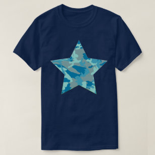 Camiseta Estrela Padrão de Camo BlueBlast