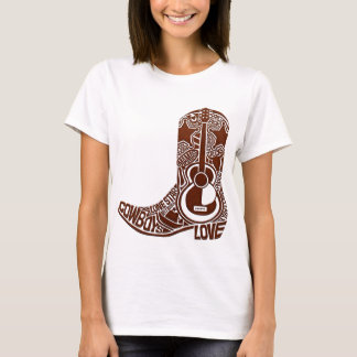 Camiseta Estrela solitária Texas das botas de vaqueiro de