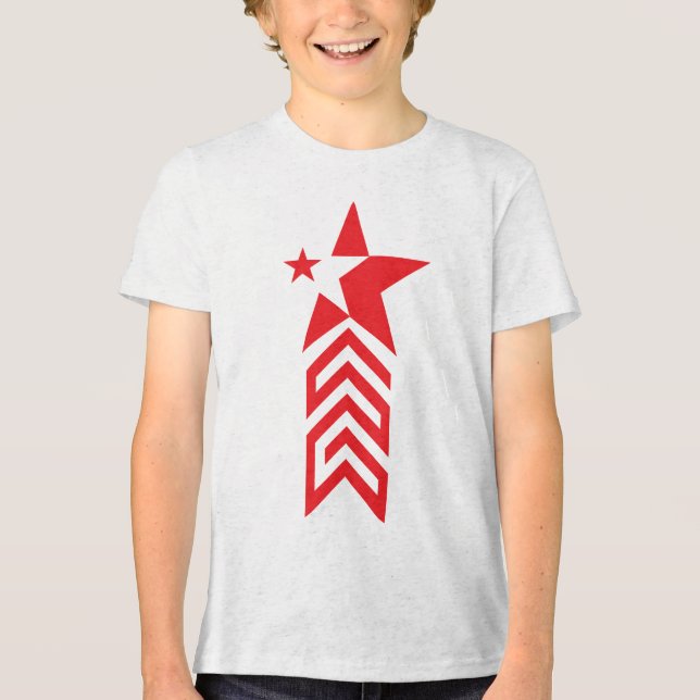 Camiseta Estrela Vermelha com Setas Chevron (Frente)
