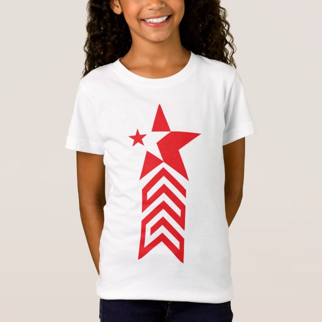 Camiseta Estrela Vermelha com Setas Chevron (Frente)