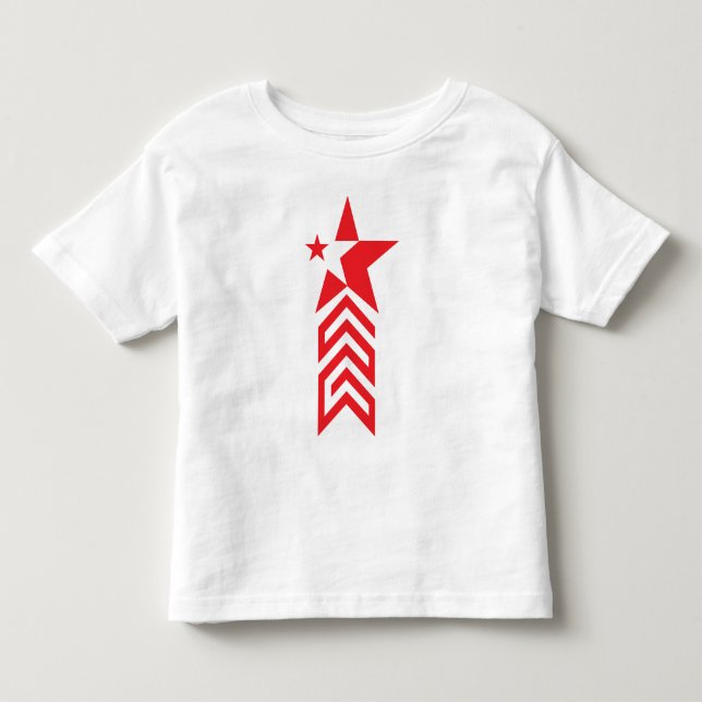 Camiseta Estrela Vermelha com Setas Chevron (Frente)