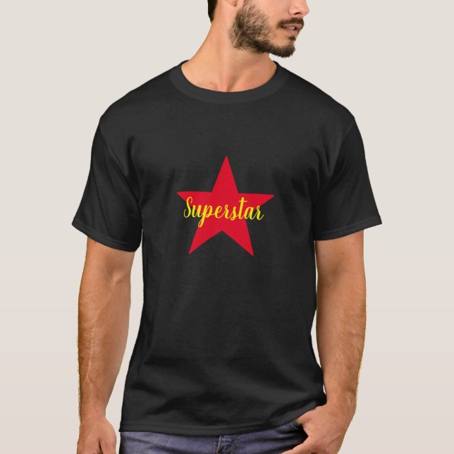 Camiseta Estrela vermelha de cinco pontas [cor e texto pers (Frente)