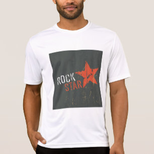 Camiseta Estrela Vermelha de Rock Star Abalada
