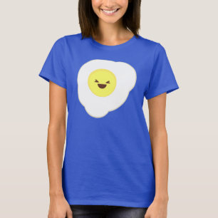 Camiseta estrelado do ovo do kawaii
