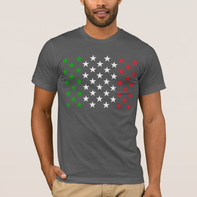 Camiseta Estrelas Americanas do Sinalizador Italiano (Frente)
