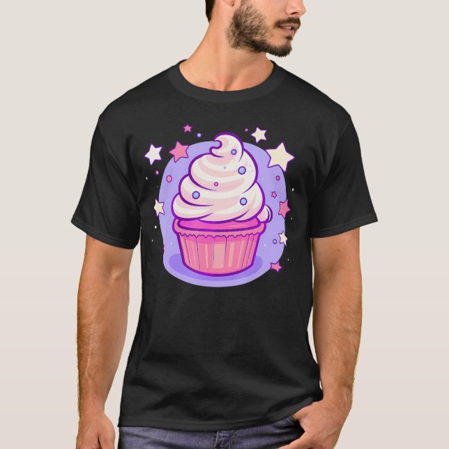 Camiseta Estrelas Celestiais de Pastel Caiai cupcake (Frente)