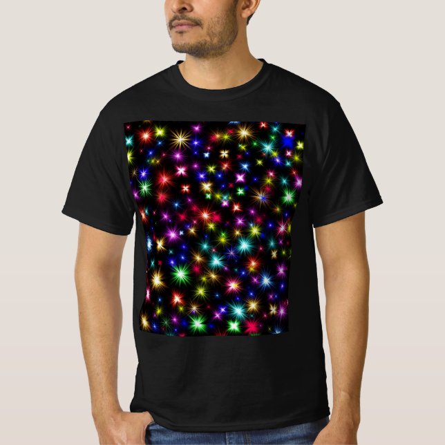 Camiseta Estrelas coloridas Fireworks Design-27317 (Frente)