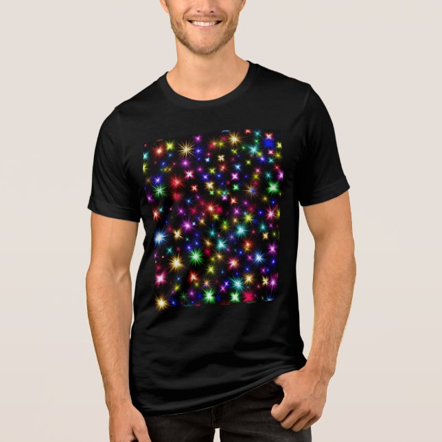 Camiseta Estrelas coloridas Fireworks Design-27317 (Frente)