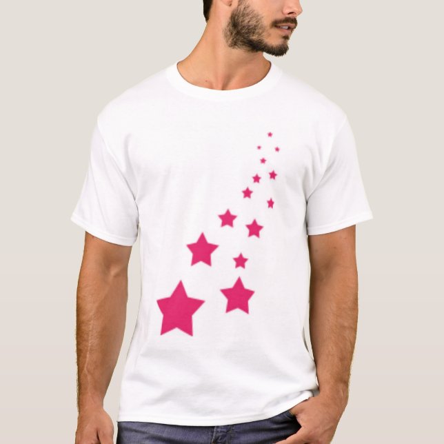 Camiseta Estrelas cor-de-rosa (Frente)