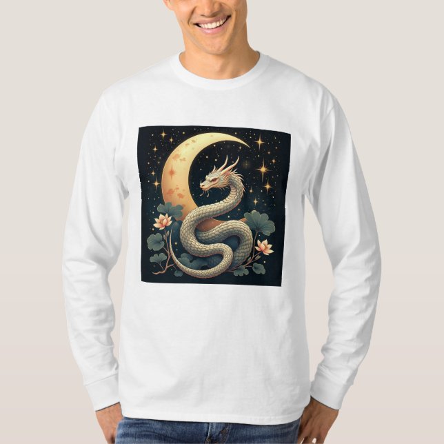 Camiseta estrelas da cobra lunar (Frente)