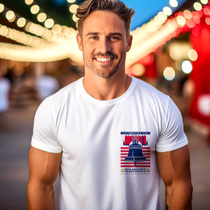 Camiseta Estrelas de Bell de Liberdade e Camiseiros Patriót