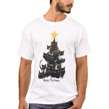 Estrelas de Design de Árvore de Natal de Gato Negr