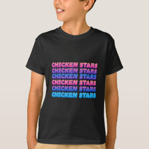 Camiseta Estrelas de Frango Repetindo Meme Viral Estético S
