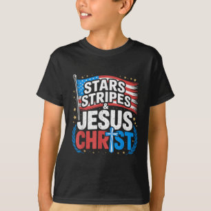Camiseta Estrelas de Jesus Cristo Cristão estrelas estrias