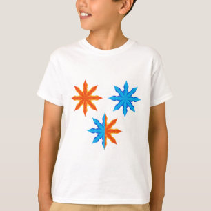 Camiseta Estrelas de Oito Pontas de Fogo e Gelo