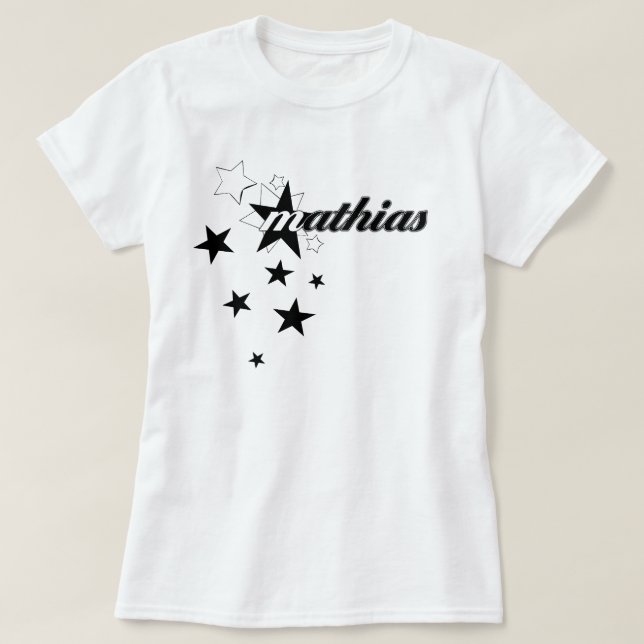 Camiseta Estrelas de queda - roupa de Mathias (Frente do Design)
