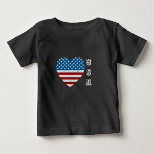 Camiseta Estrelas do Coração da Bandeira Patriótica Amer