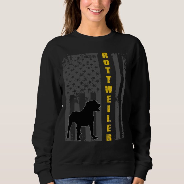 Camiseta Estrelas E Estrias De Rottweiler (Frente)