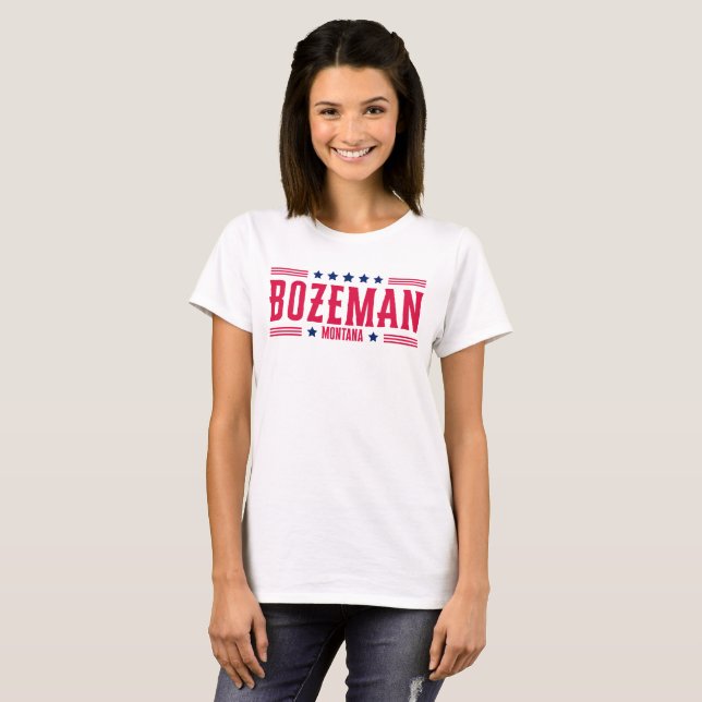 Camiseta Estrelas e faixas de MONTANA BOZEMAN (Frente Completa)