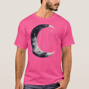 Camiseta Estrelas e Galáxias da Lua Noite Aestéticas