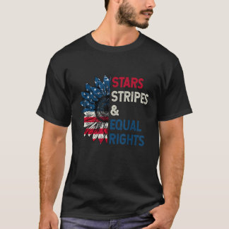 Camiseta Estrelas e Igualdade de Direitos 4º De Julho Mulhe