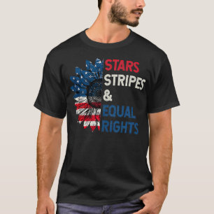 Camiseta Estrelas e Igualdade de Direitos 4 De Julho Mulher