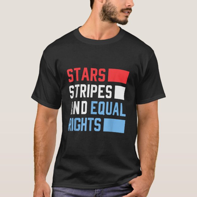 Camiseta Estrelas e Igualdade de Direitos Direitos das Mulh (Frente)