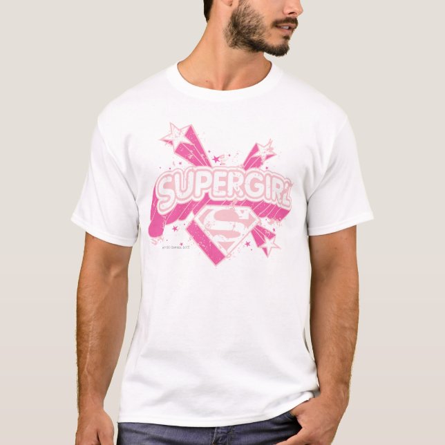 Camiseta Estrelas e logotipo da Supergirl (Frente)