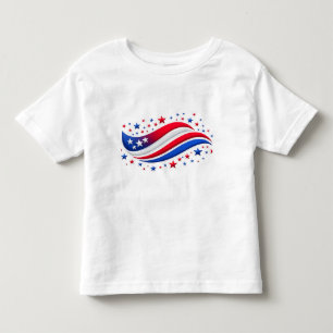Camiseta Estrelas e Ondas Vermelhas Brancas e Azuis – Camis