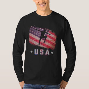 Camiseta Estrelas E Str Da Equipe De Skateboard Do Flag Ame