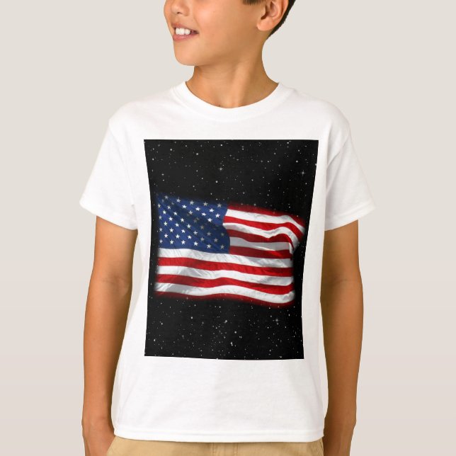 Camiseta Estrelas e Stripes Bandeira Americana Patriótica (Frente)