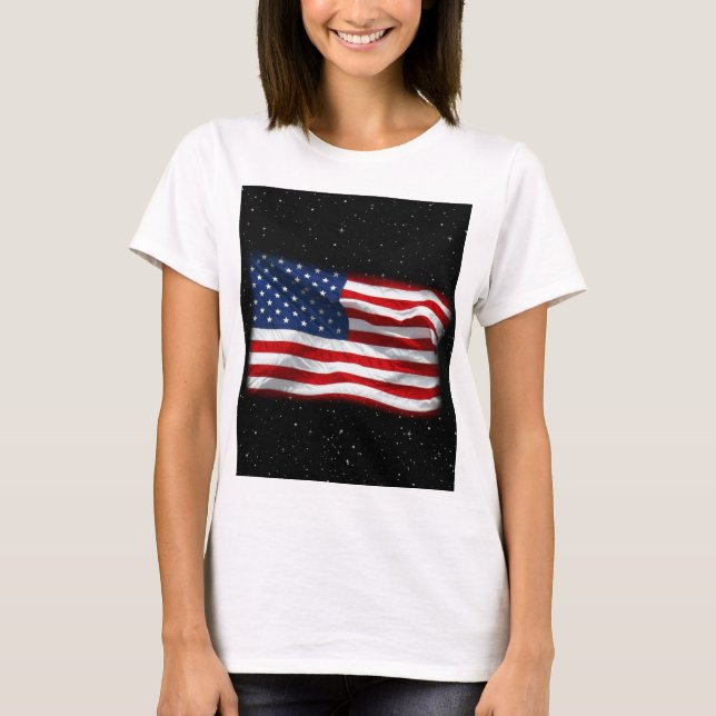 Camiseta Estrelas e Stripes Bandeira Americana Patriótica (Frente)