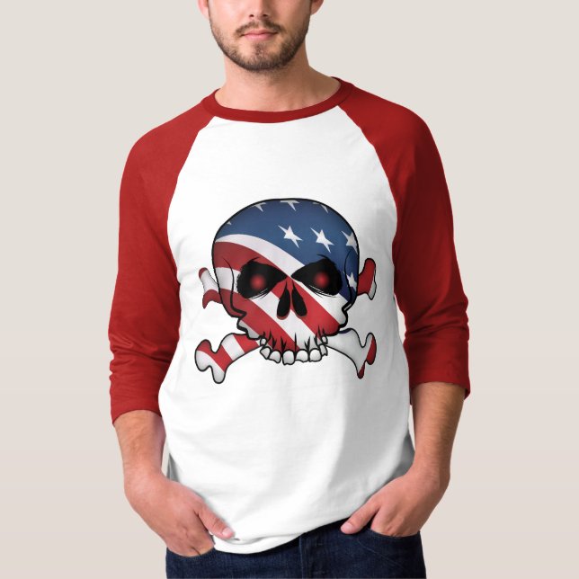 Camiseta Estrelas e Stripes - Caveira (Frente)