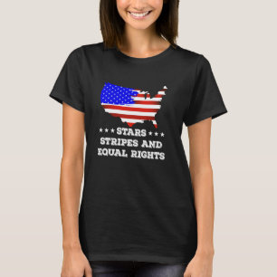 Camiseta Estrelas e Stripes e Direitos Iguais Inepen Americ