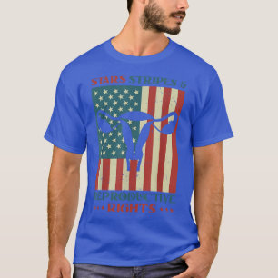 Camiseta Estrelas E Stripes E Direitos Reprodutivos Vintage
