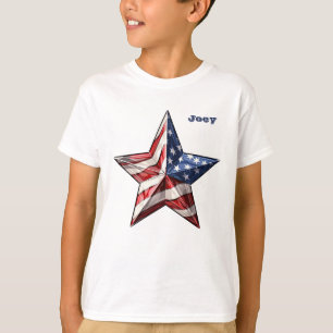 Camiseta "Estrelas e Stripes" Estrelado com Name Boy