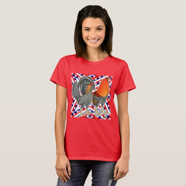 Camiseta Estrelas e Stripes Gamefowl (Frente Completa)