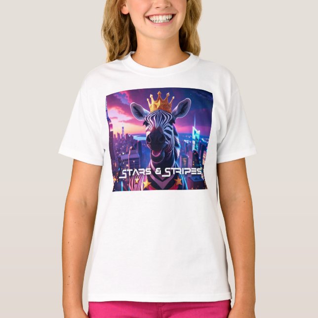 Camiseta Estrelas E Stripes Zebra Zanzibar (Frente)