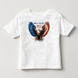 Camiseta Estrelas e tiras vibrantes e águias calvas e diafr