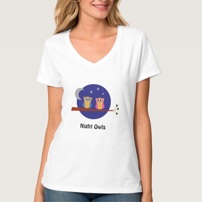 Camiseta Estrelas feitas sob encomenda da lua das corujas (Frente)