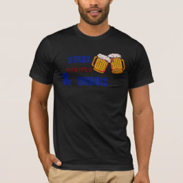 Camiseta Estrelas Listras & Bebidas Divertido Patriótico 4 