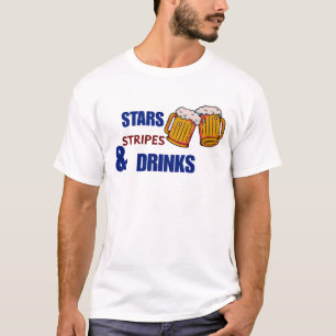 Camiseta Estrelas Listras & Drinks Engraçado Patriótico 4 d
