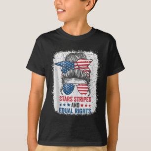 Camiseta Estrelas Listras E Direitos Iguais 4 De Julho Femi