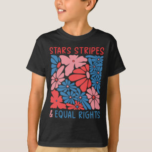 Camiseta Estrelas Listras E Direitos Iguais 4 De Julho Mulh