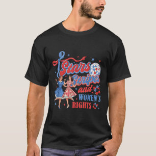 Camiseta Estrelas Listras E Direitos Iguais 4 De Julho Mulh