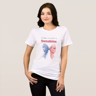 Camiseta Estrelas, Listras e Sol Patriótico Quatro de Julho
