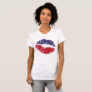 Camiseta Estrelas Listras Vermelho Branco Azul 4 de Julho L