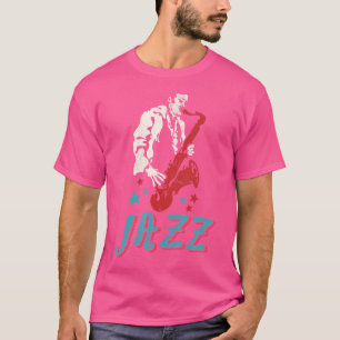 Camiseta Estrelas Musicais do Jazz Retro-Saxofonista