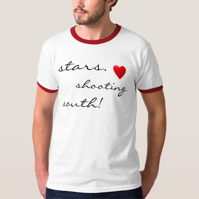 Camiseta estrelas que disparam em corações sul (Frente)