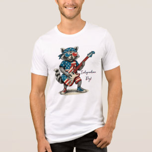 Camiseta Estrelas, Stripes e Riffs Raccoon